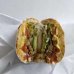 Bay Subs & Deli - Regular veggie on soft roll, sub yellow mustard, everything on it