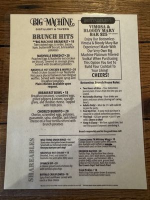 Menu photo 3 Big Machine Distillery & Tavern Nashville, TN