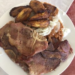 International Restaurant - Pork chops and plantains