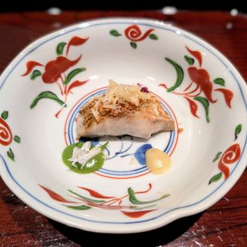 Yamada - Akamutsu - Rosy seabass, wild garlic green puree - Japanese Near Me - New York, New York