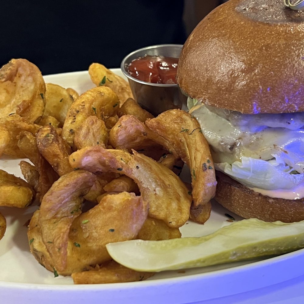 Chelsea Chowder House & Bar - Double Angus Beef Burger with Sidewinder Fries - Seafood Near Me - Long Beach, California Chelsea Chowder House & Bar - Double Angus Beef Burger with Sidewinder Fries - Seafood Near Me - Long Beach, California