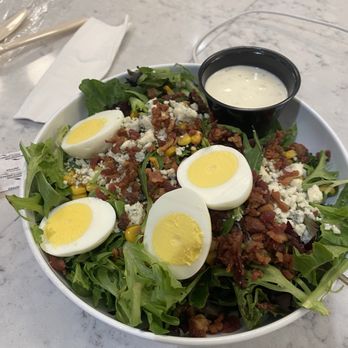 Cask & Larder - Terminal C - Cobb without tomatoes and my pals egg - Bars Near Me - Orlando, Florida