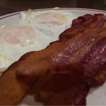 Chace's Pancake Corral - Perfectly cooked bacon and over medium eggs. - American Near Me - Bellevue, Washington