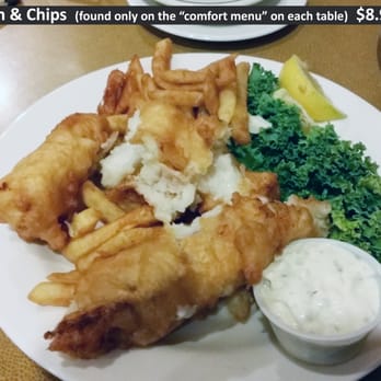 Cafe Aquarius - Fish and Chips found on the "Comfort Food Menu" at $8.99 were amazing! - Cafes Near Me - Laughlin, Nevada