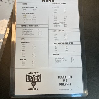 Prevail Union ATL - Menu 1/9/21 - Coffee Roasteries Near Me - Atlanta, Georgia Prevail Union ATL - Menu 1/9/21 - Coffee Roasteries Near Me - Atlanta, Georgia