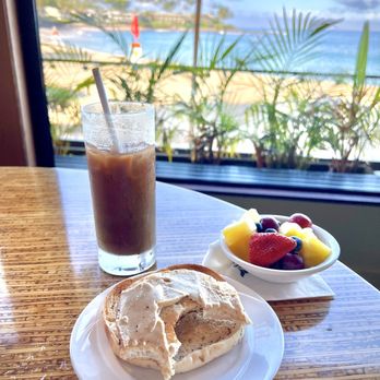 Aa Roots Maui - Bagel with macadamia cream cheese that I ate back at our hotel (instagram: jax.vegan.eats) - Vegan Near Me - Lahaina, Hawaii Aa Roots Maui - Bagel with macadamia cream cheese that I ate back at our hotel (instagram: jax.vegan.eats) - Vegan Near Me - Lahaina, Hawaii