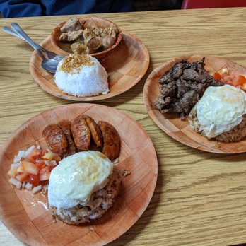 Kuya Ian's Bistro - From top: Chicken adobo, tapsilog, longsilog - Filipino Near Me - Columbus, Ohio Kuya Ian's Bistro - From top: Chicken adobo, tapsilog, longsilog - Filipino Near Me - Columbus, Ohio