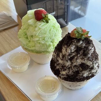 Korean Ice Co. - Melon-ahh (melona inspired) and cookies & cream - Shaved Ice Near Me - Los Angeles, California Korean Ice Co. - Melon-ahh (melona inspired) and cookies & cream - Shaved Ice Near Me - Los Angeles, California