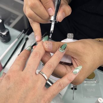 Modish Nail Lounge - The marbling was done by hand! - Nail Salons Near Me - Rancho Cucamonga, California Modish Nail Lounge - The marbling was done by hand! - Nail Salons Near Me - Rancho Cucamonga, California