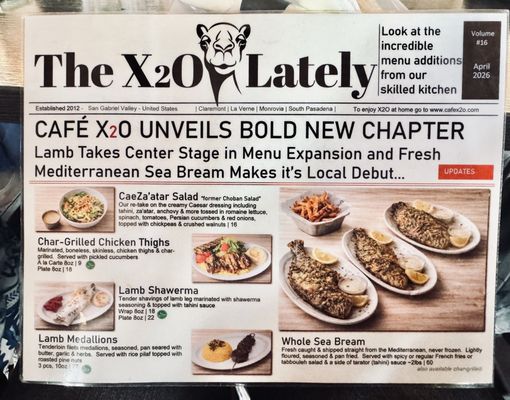 Menu photo 1 Cafe X2O, La Verne La Verne, CA