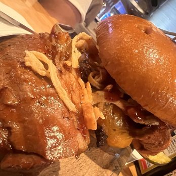 Good Times Cafe - Brisket burger requires fork and knife - American Near Me - Cabazon, California