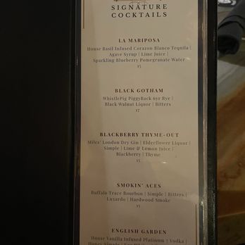 Barley & Smoke - Menu - Speakeasies Near Me - Peoria, Arizona