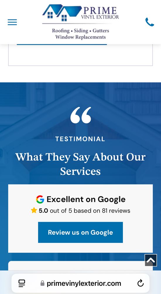 Slide of Prime Vinyl Exterior