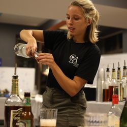 Columbia School of Mixology - One of our instructors demonstrating a flaming Dr. Pepper!