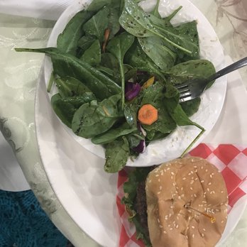 Milford Track - Side salad--normally comes with iceberg but I requested spinach and greens - Sandwiches Near Me - Little Rock, Arkansas