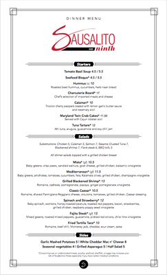 Menu photo 4 Sausalito on Ninth Cleveland, OH Menu photo 4 Sausalito on Ninth Cleveland, OH