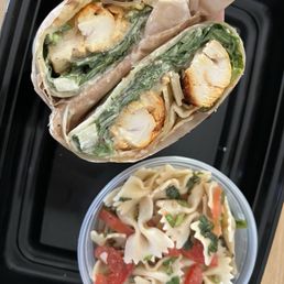Chicken Caesar Wrap with Pasta Salad