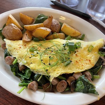 Hightower Pub - Omelette with sausage, mushrooms and onion with breakfast potatoes ($10) - Pubs Near Me - Anchorage, Alaska