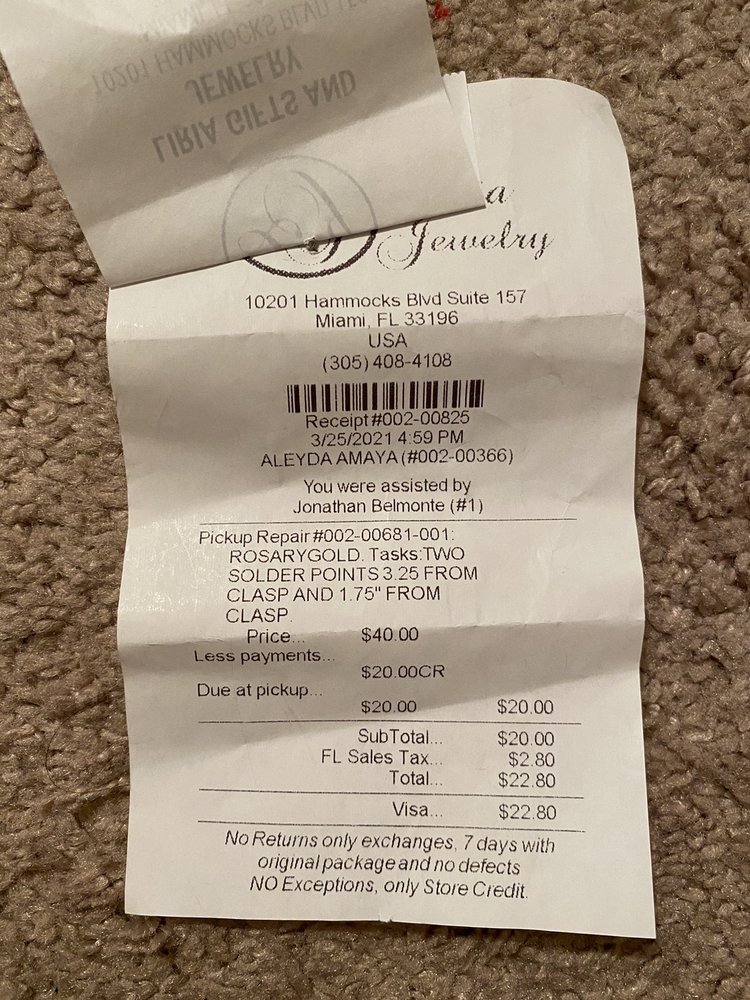 LIRIA JEWELRY 10201 Hammocks Blvd, Miami, Florida Jewelry Phone