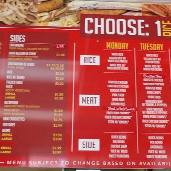 Rice And Beans - This is the list. No, you can't do that; the servings are too big for you to get one of everything. - Spanish Near Me - Spring Hill, Florida