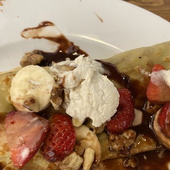 Honeybear Cafe - Chocolate bananas crepe, minus the Nutella - Breakfast & Brunch Near Me - Chicago, Illinois