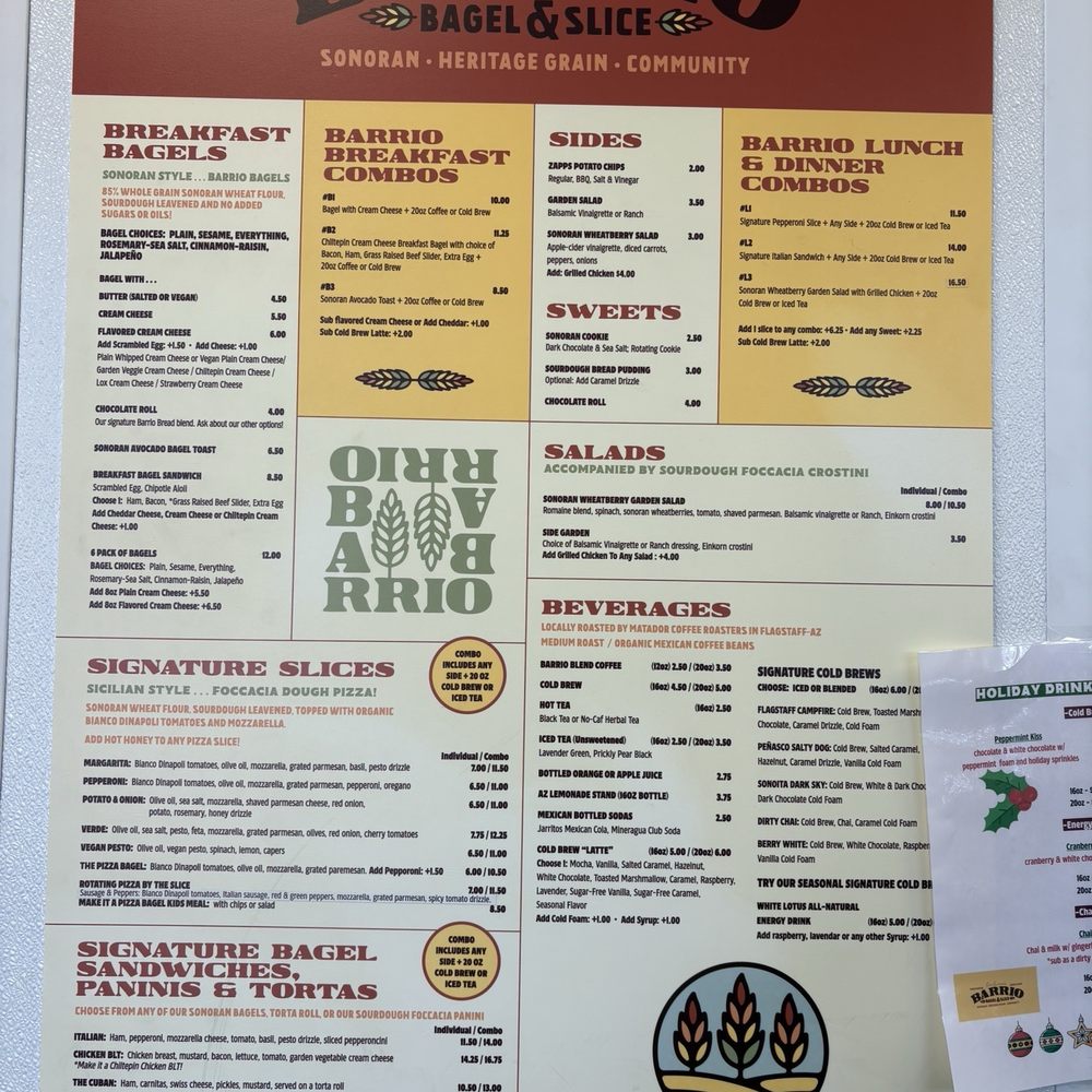 Don Guerra's Barrio Bagel & Slice - Menu , lunch starts at 10- close - Pizza Near Me - Gilbert, Arizona Don Guerra's Barrio Bagel & Slice - Menu , lunch starts at 10- close - Pizza Near Me - Gilbert, Arizona