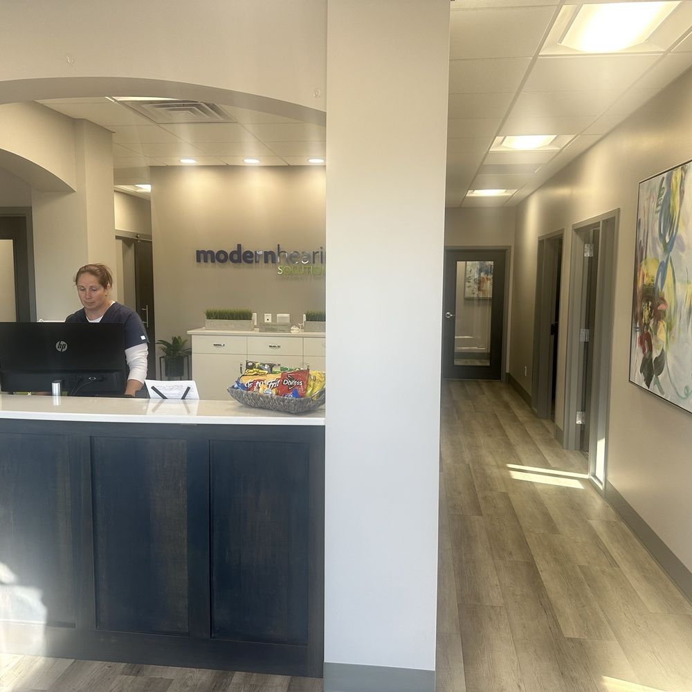 Modern Hearing Solutions - Akron Audiologist - Front receptionist area - Audiologist Near Me - Akron, Ohio Modern Hearing Solutions - Akron Audiologist - Front receptionist area - Audiologist Near Me - Akron, Ohio