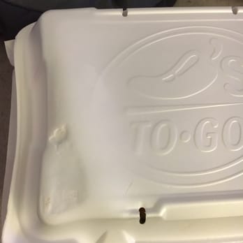 Chili's - My melted Togo box from being under the heat lamp for to long - American Near Me - Hanford, California Chili's - My melted Togo box from being under the heat lamp for to long - American Near Me - Hanford, California