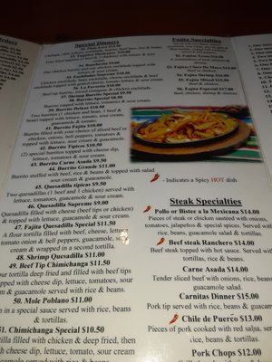 Menu photo 2 Cinco De Mayo Mexican Restaurant Tallahassee, FL