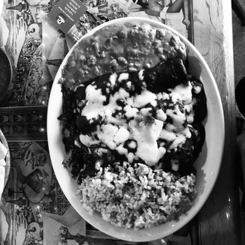 Gonzalez Restaurant - Mole chicken enchiladas. Rice and beans. - Mexican Near Me - Dallas, Texas