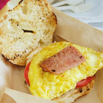 Live Oak Cafe - This is the Bath St. Bagel Sandwich. I think they have a shortage on the Spam. Smh - Breakfast & Brunch Near Me - Santa Barbara, California Live Oak Cafe - This is the Bath St. Bagel Sandwich. I think they have a shortage on the Spam. Smh - Breakfast & Brunch Near Me - Santa Barbara, California