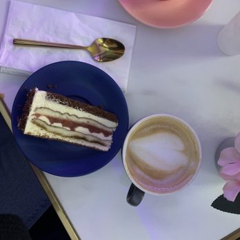 Chant’el Cafe - i got the maple latte and strawberry tiramisu - Cafes Near Me - Folsom, California