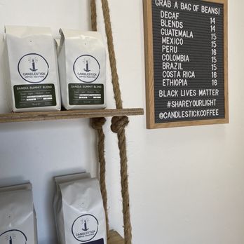 Candlestick Coffee Roasters - a display of coffee beans - Coffee Roasteries Near Me - Corrales, New Mexico