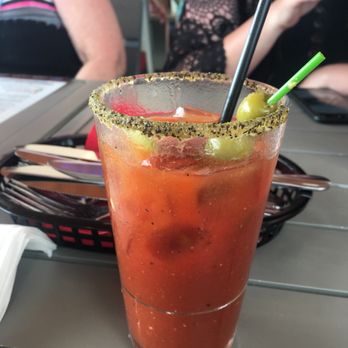 Crabby's Dockside - Such a great Bloody with Old Bay seasoning on the rim!! I could drink these all day long!! - Seafood Near Me - Clearwater Beach, Florida Crabby's Dockside - Such a great Bloody with Old Bay seasoning on the rim!! I could drink these all day long!! - Seafood Near Me - Clearwater Beach, Florida