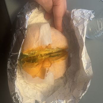 Utopia Bagels - Egg cheddar spinach on egg bagel - Bakeries Near Me - Whitestone, New York