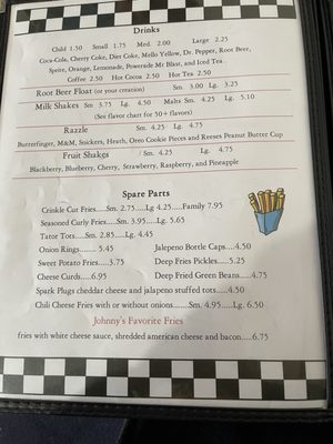 Menu photo 5 Johnny's Drive Inn & Diner Winston, OR