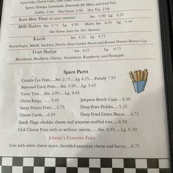 Johnny's Drive Inn & Diner - Menu 1/14/25