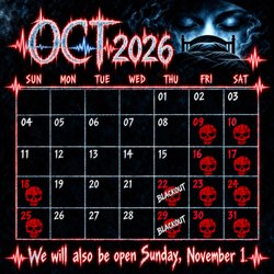 Hall of Horrors Haunted Attraction - Schedule for R.E.M. - Remembering Evil Memories (2026)