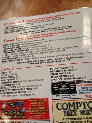 Menu photo 3 Little Creek Diner Germanton, NC