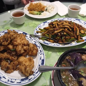 Noodle King Restaurant - Left: Hong Kong Style Sole Filet; Top: Shredded Pork w Dried Bean Curd (R: Some eggplant dish that I didn't try) - Chinese Near Me - Silver Spring, Maryland Noodle King Restaurant - Left: Hong Kong Style Sole Filet; Top: Shredded Pork w Dried Bean Curd (R: Some eggplant dish that I didn't try) - Chinese Near Me - Silver Spring, Maryland
