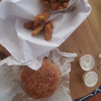 Burger Town - French Burger [Mushroom Swiss Burger] and Fried Zucchini - Burgers Near Me - Fullerton, California
