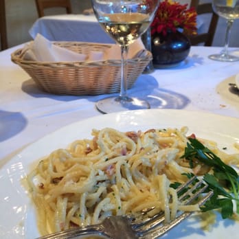 Fandango Restaurant - Carbonara with bacon and eggs - French Near Me - Pacific Grove, California