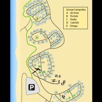 El Capitan State Beach - The Camp map. - Parks Near Me - Goleta, California