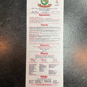 Pizzeria Bambinos - New Menu - Pizza Near Me - Cathedral City, California Pizzeria Bambinos - New Menu - Pizza Near Me - Cathedral City, California