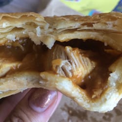 Inside of butter chicken pie