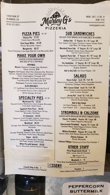 Menu photo 5 Marley G’s pizzeria Alameda, CA Menu photo 5 Marley G’s pizzeria Alameda, CA