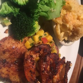 Cheddar's Scratch Kitchen - Grilled tilapia and shrimp with mango salsa ! - American Near Me - Irving, Texas Cheddar's Scratch Kitchen - Grilled tilapia and shrimp with mango salsa ! - American Near Me - Irving, Texas