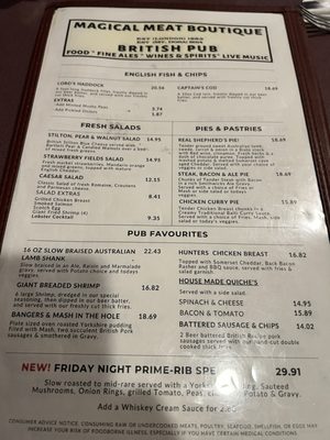 Menu photo 7 Magical Meat Boutique Mount Dora, FL