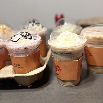 Con Azucar Cafe - Water down Pumpkin Pie Latte 1 Dulce de Leche Frappe 3 Duvalin Frappe 2 Dulce de Leche Frappe - 09/12/26 - Coffee & Tea Near Me - Los Angeles, California Con Azucar Cafe - Water down Pumpkin Pie Latte 1 Dulce de Leche Frappe 3 Duvalin Frappe 2 Dulce de Leche Frappe - 09/12/26 - Coffee & Tea Near Me - Los Angeles, California
