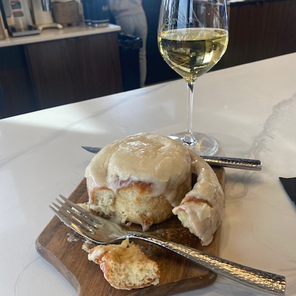 Chardonnay and wine not sweet roll!